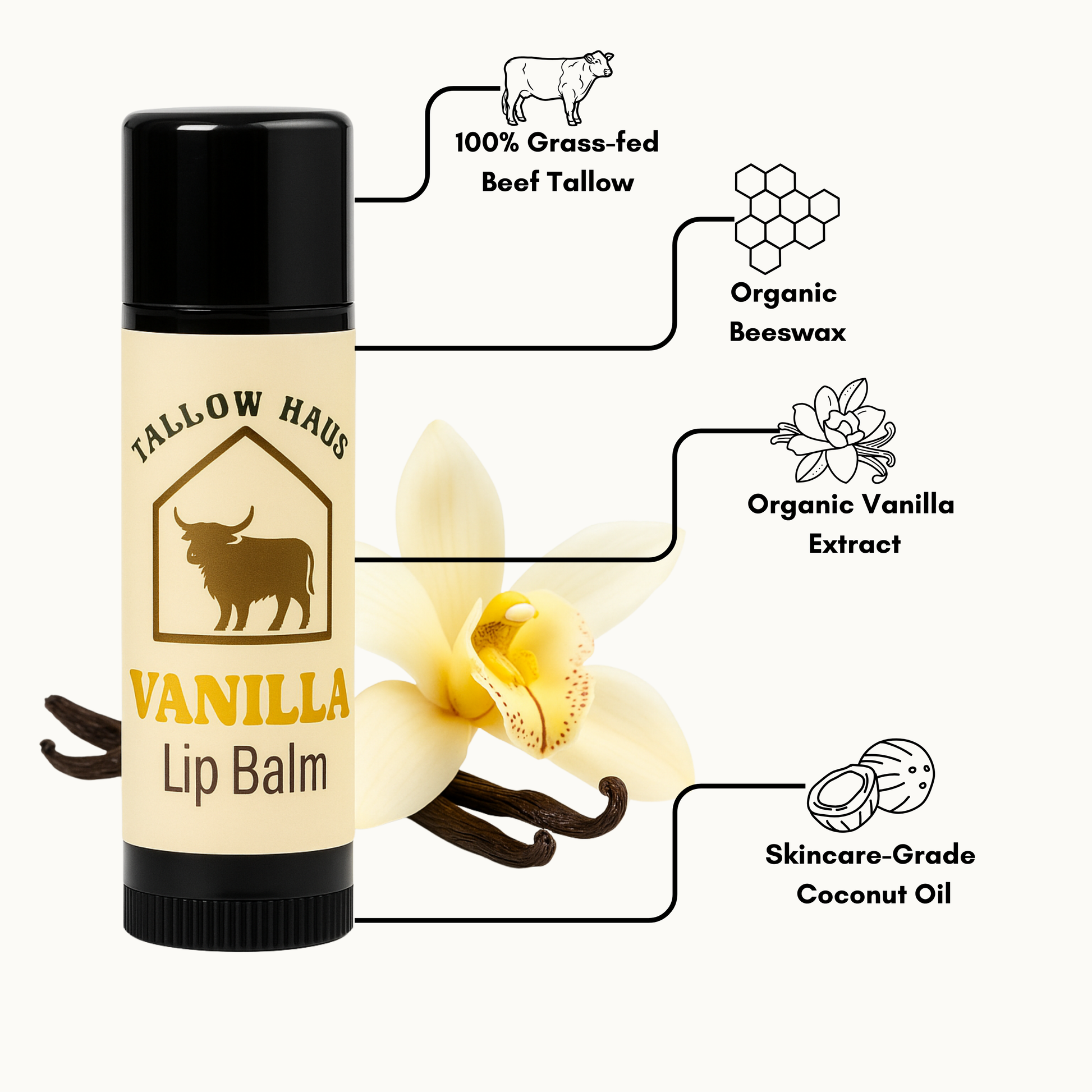 VANILLA– Tallow Lip Balm